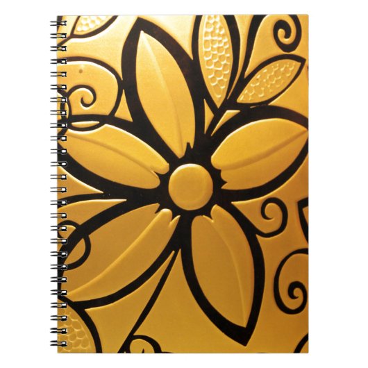 Radiant Golden Yellow Floral Design Notitieboek (Voorkant)