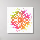 Radiant Harmony: Boho Sinaasappel en Roze Mandala Canvas Afdruk (Voorkant)