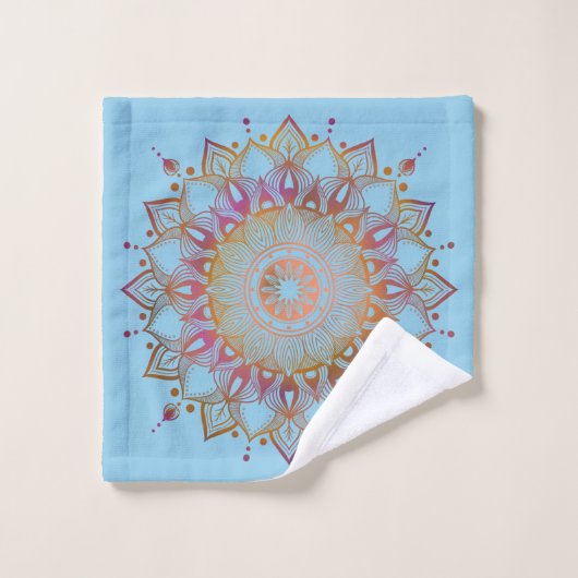 Radiant Harmony: Mandala and Floral Towel Set Bad Handdoek (Wasdoekje)