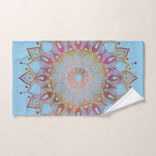 Radiant Harmony: Mandala and Floral Towel Set Bad Handdoek (Handdoek)