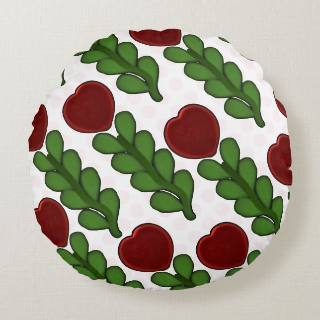  Radiant Heart Flower Botanical  Rond Kussen (Voorkant)