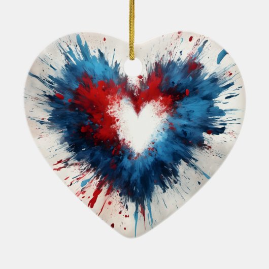 Radiant Heartburst Keramisch Ornament (Achterkant)