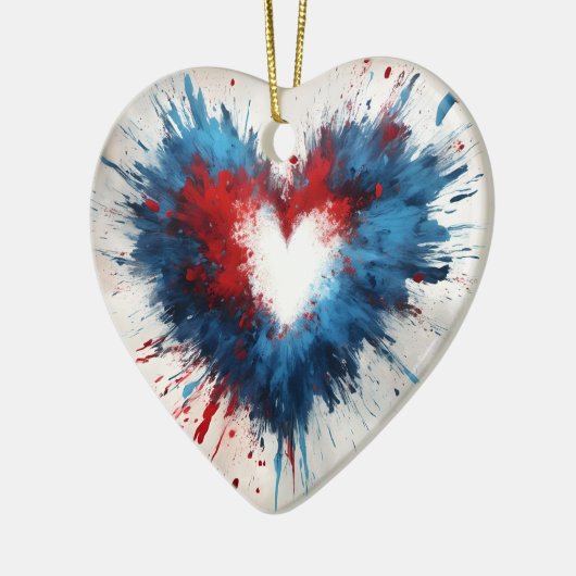 Radiant Heartburst Keramisch Ornament (Links)