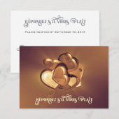 Radiant Hearts RSVP (versie 5) Kaartje (Voorkant / Achterkant)