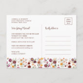 Radiant Herfst Wildflower Krans Save the Date Aankondigingskaart (Achterkant)