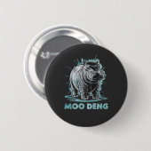 Radiant Hippo Moo Deng Ronde Button 5,7 Cm (Voorkant /achterkant)