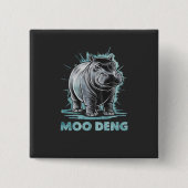 Radiant Hippo Moo Deng Vierkante Button 5,1 Cm (Voorkant)