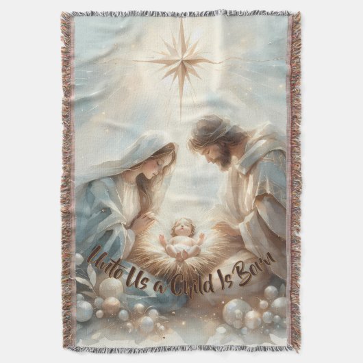 Radiant Holy Family Nativity Scene Deken (Voorkant Verticaal)