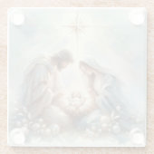 Radiant Holy Family Nativity Scene Glazen Onderzetter (Achterkant)