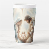 Radiant Holy Family Nativity Scene Latte Mok (Voorkant)