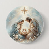 Radiant Holy Family Nativity Scene Ronde Button 7,6 Cm (Voorkant)