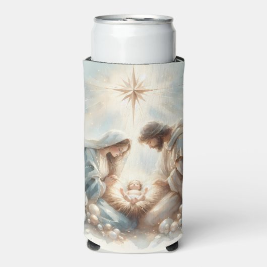 Radiant Holy Family Nativity Scene Seltzer Blikjeskoeler (Seltzer Voorkant)