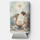 Radiant Holy Family Nativity Scene Seltzer Blikjeskoeler (Achterkant)