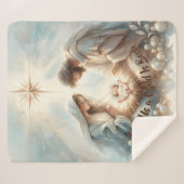 Radiant Holy Family Nativity Scene Sherpa Deken (Voorkant (horizontaal))