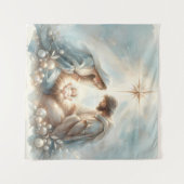 Radiant Holy Family Nativity Scene Wandkleed (Voorkant (horizontaal))