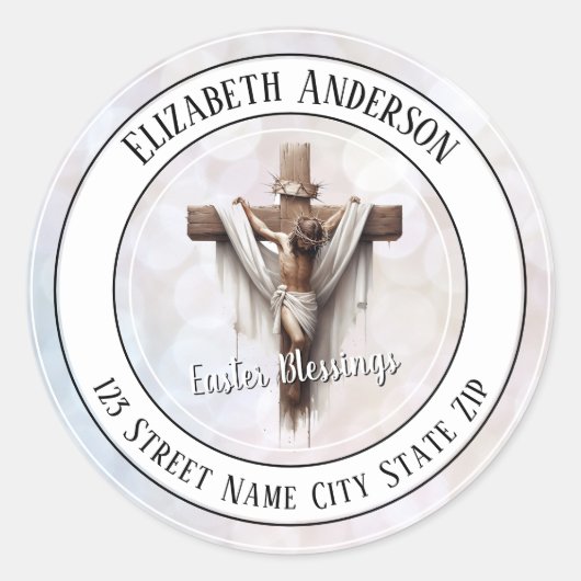 Radiant Hope at the Cross Envelope Seal Ronde Sticker (Voorkant)