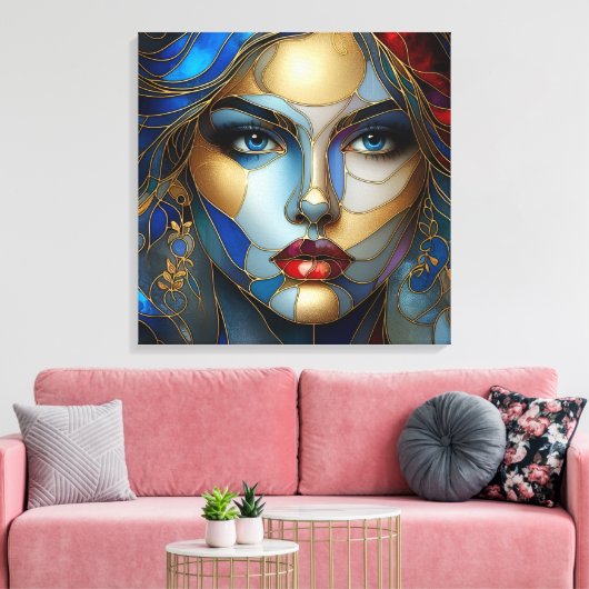 Radiant Innocence - Glas in lood stijl Canvas Afdruk (Insitu (Woonkamer))