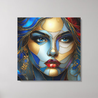 Radiant Innocence - Glas in lood stijl Canvas Afdruk