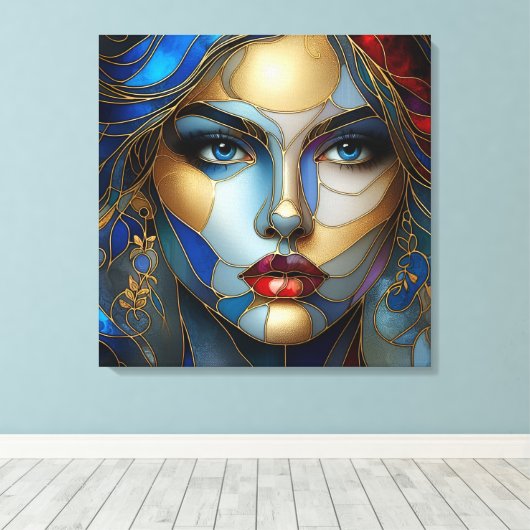 Radiant Innocence - Glas in lood stijl Canvas Afdruk (Insitu (Houten vloer))