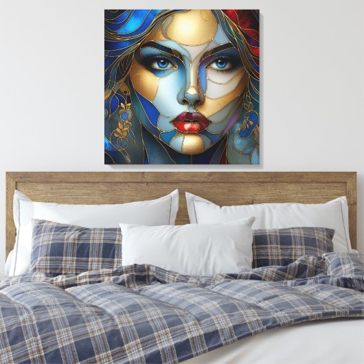 Radiant Innocence - Glas in lood stijl Canvas Afdruk (Insitu (Slaapkamer))