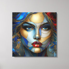 Radiant Innocence - Glas in lood stijl Canvas Afdruk