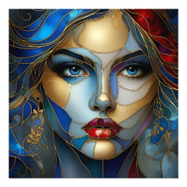 Radiant Innocence - Glas in lood stijl Foto Afdruk