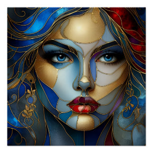 Radiant Innocence - Glas in lood stijl Perfect Poster