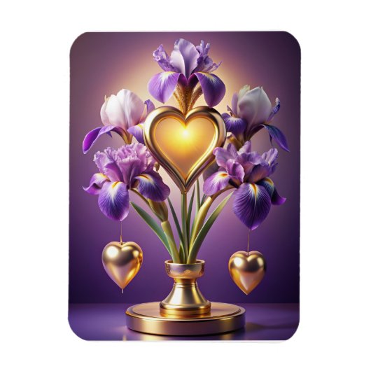 Radiant Iris Blossom 3D Render van Neskie D Magneet (Verticaal)