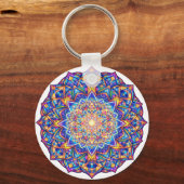 Radiant Kaleidoscope Mandala – Color Harmony Sleutelhanger (Voorkant)