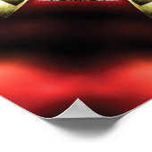 Radiant Kaleidoscopic Mandala in Crimson and Gold Poster (Hoek)