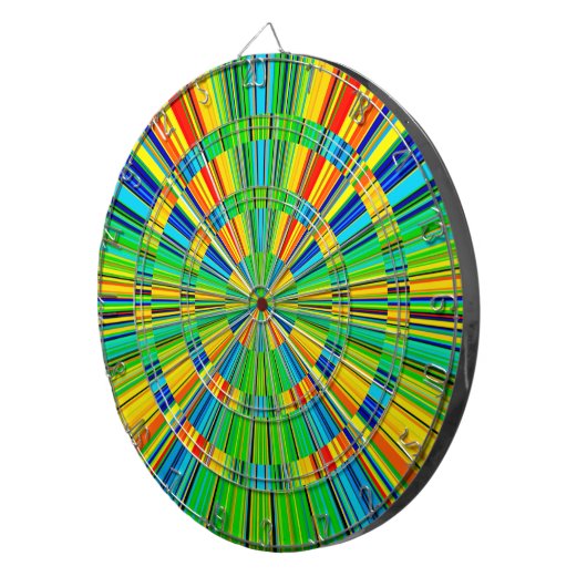 Radiant kleurig patroon dartbord (Voorkant Rechts)