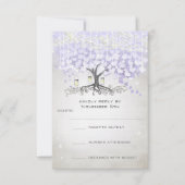 Radiant Lavender Heart Leaf Wedding RSVP (Voorkant)