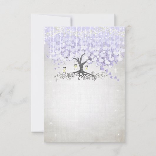 Radiant Lavender Heart Leaf Wedding RSVP (Achterkant)