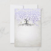 Radiant Lavender Heart Leaf Wedding RSVP Kaartje (Achterkant)