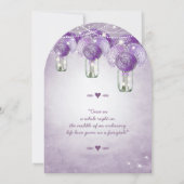 Radiant Lavender Paarse Mason Jar Wedding Kaart (Achterkant)