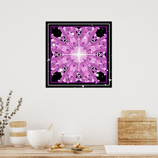 *~* Radiant Lavender Violet Ray Mandala Poster (Keuken)