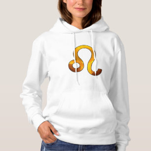 Radiant Leo Glow – Luxueuze Gouden Kosmische Kunst Hoodie