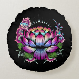 Radiant Lotus Blossom – Spirituele Harmonie Rond Kussen