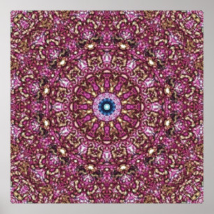 Radiant Magenta Mandala Kaleidoscoop Print