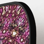 Radiant Magenta Mandala Kaleidoscope Print Pickleball Paddle (Links Detail)