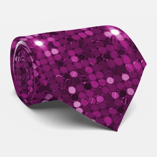Radiant Magenta Sparkle Disco Sequin Stropdas (Opgerold)