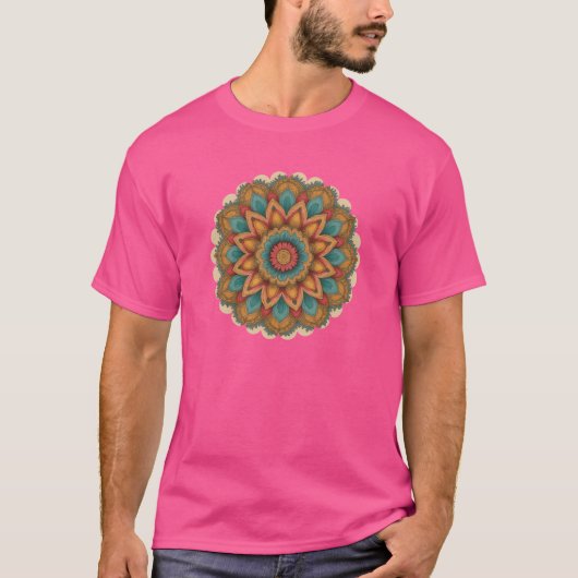 Radiant Mandala Boho Style Design T-shirt (Voorkant)