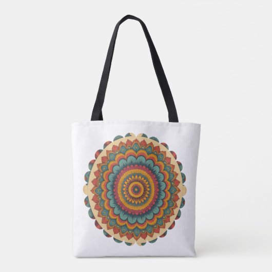 Radiant Mandala Boho Tote Bag (Achterkant)