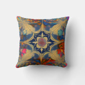 Radiant Mandala: levendige symmetrische fantasieku Kussen (Achterkant)