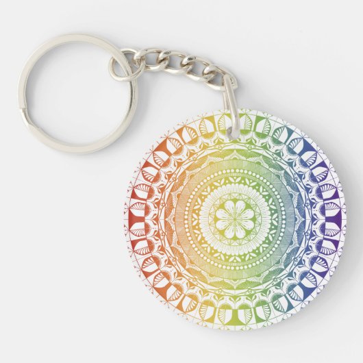 Radiant Mandala Spectrum Acryl Sleutelhanger (Voorkant)