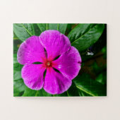 Radiant Memory Bloom | Magenta Vinca Botanical Legpuzzel (Horizontaal)