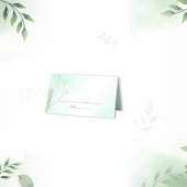Radiant Mint Green Botanical Glitter Wedding Plaatskaartje