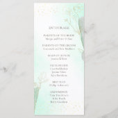 Radiant Mint Green Botanical Glitter Wedding Programmakaart (Achterkant)