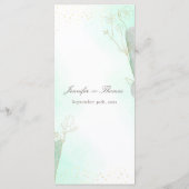 Radiant Mint Green Botanical Glitter Weduwmenu Menu (Achterkant)