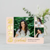 Radiant Moments Folie Afstuderen Uitnodiging (Staand Voorkant)